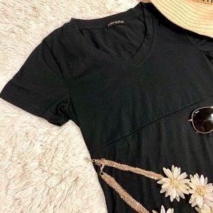 Black V-neck T-shirt (fits like XS)